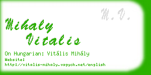 mihaly vitalis business card