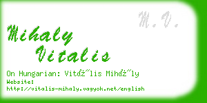 mihaly vitalis business card